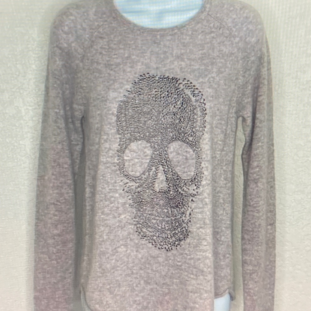 27 Miles Malibu Gray Skull Sweater
